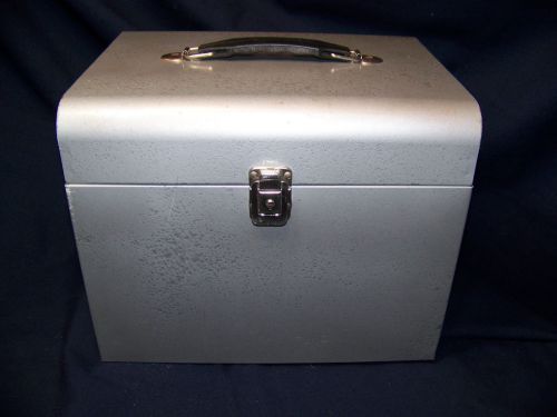 Vintage Metal File Chest Industrial Gray Storage &amp; Key GRECO MFG. CORP. N.Y. USA