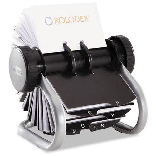 Rolodex™ Open Rotary Card File Holds 200 2 5/8&#034; x 4&#034;, Silver