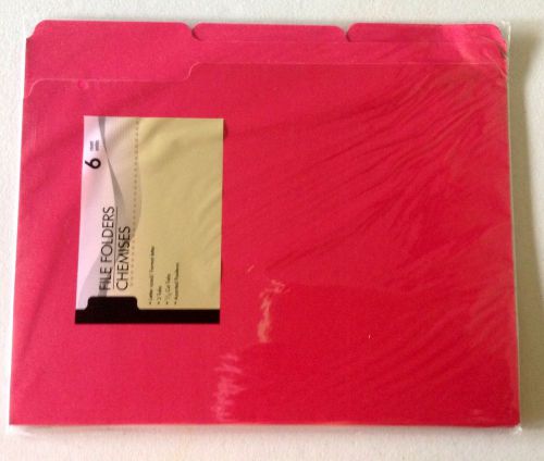 =LOT#H NEW 6  BENT ENDS RED FILE FOLDERS HOME OFFICE TEACHER WORK SCHOOL COLLEGE