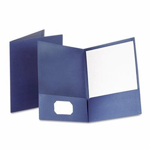 Oxford Twin-Pocket Linen Paper Portfolio, Navy (OXF53443)