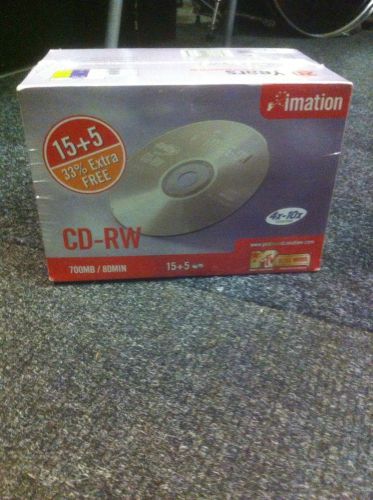 20 IMATION CD-RW&#039;s In Jewel Cases NEW STILL SEALED! cdrw