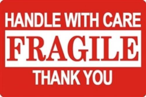 10,000 3 x 5&#034; fragile handle with care shipping sticker labels for sale