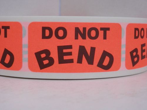 DO NOT BEND flourescent red Warning Stickers Labels Shipping 250/rl