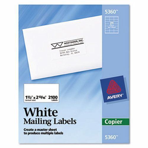 Avery Self-Adhesive Address Labels for Copiers, White, 2100 per Box (AVE5360)