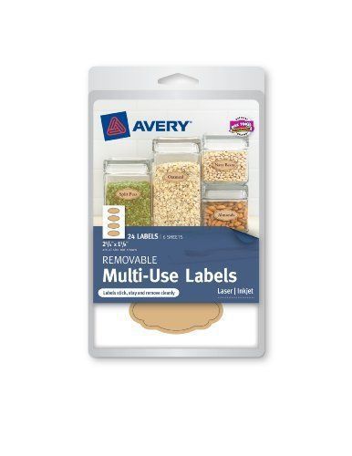 Avery removable multi-use labels 40151, kraft brown, 1-1/8&#034; x 2-1/4&#034;, (ave40151) for sale