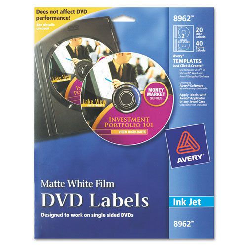Inkjet dvd labels, matte white, 20/pack for sale