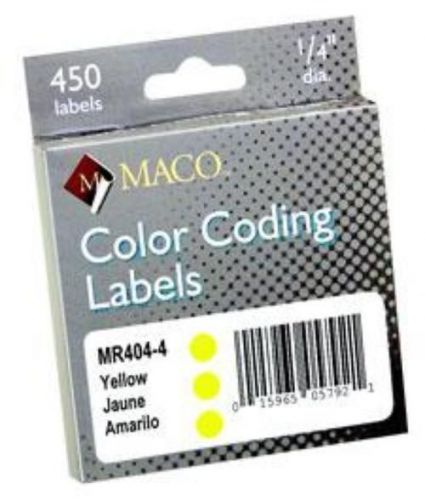 Chartpak Color Coding Labels 1/4&#039;&#039; Diameter Permanent 450 Count Yellow