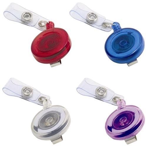 Advantus retracting id card reel with belt clip - 4 / pack - translucent (75464) for sale