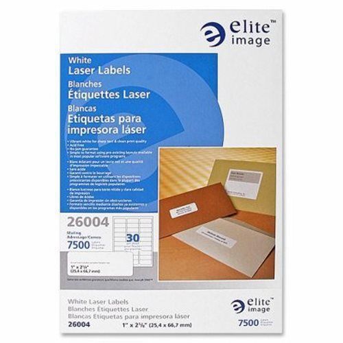 Elite Image Laser Labels, Address, 1&#034;x2-5/8&#034;, 7500/PK, White (ELI26004)