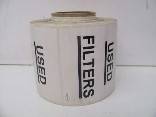 ASL WHITE USED FILTERS LABELS ALMOST FULL ROLL OF 500 5&#034; X 5&#034; NOS!!!