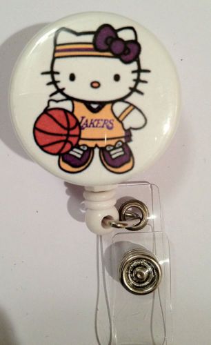 Hello Kitty Lakers NBA ID Badge/holder Retractable Reel