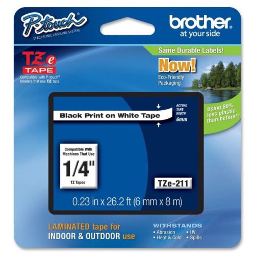 BROTHER INT L (SUPPLIES) TZE211  BLACK ON WHITE FOR TZ