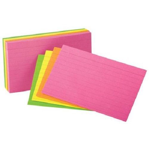 Oxford neon index cards 3&#034; x 5&#034; , 100ct for sale