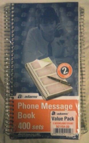 adams phone message book 2 pack x 400 sets 800 total