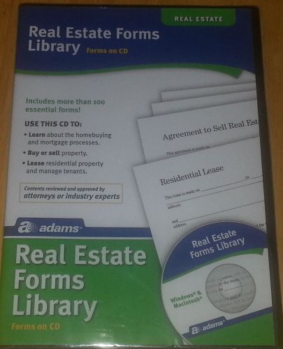 Adams Real Estate Forms Library on CD mortgage tenants homebuying property