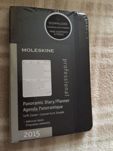 NEW Moleskine 2015 Slim Panoramic Diary Planner Black SOFT Cover POCKET 2817