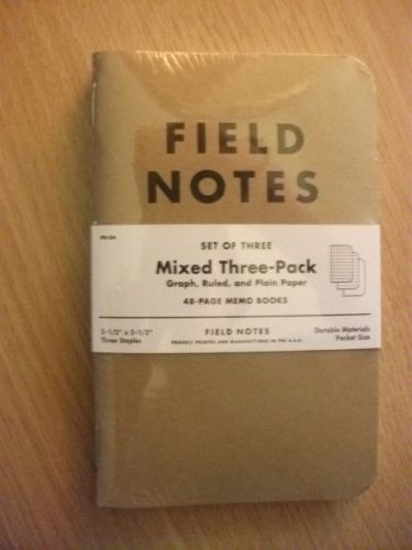 Field Notes Kraft Mixed 3-Pack by Field Notes - New in Sealed Package --