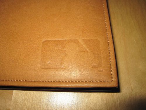 Tan Leather Writing Pad Notepad Cover 8 1/2 x 11 Folio MLB Baseball Logo New