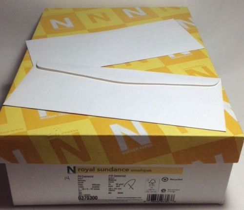 Neenah Royal Sundance Recycled White #10 Envelopes Fiber Finish 390/500 FREE S&amp;H
