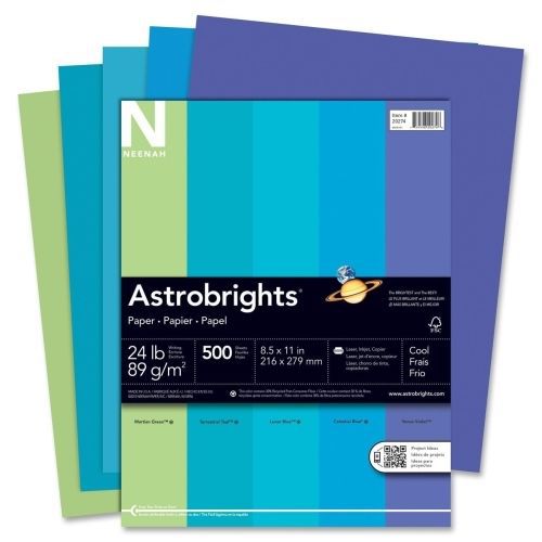 Astro Astrobrights Colored Paper - Letter - 24 lb - 500 / Pack - Assorted