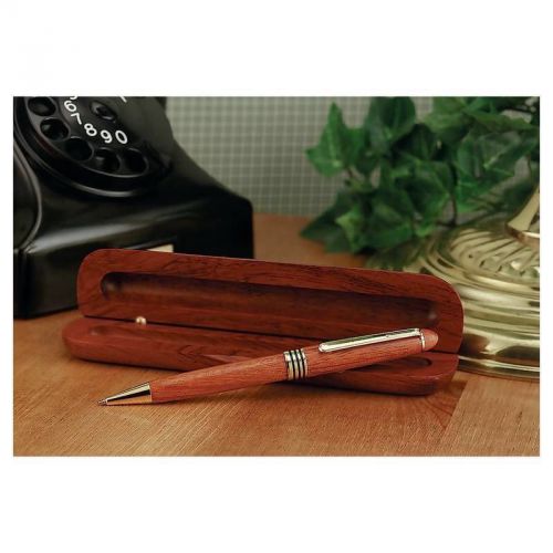 ROSEWOOD BALLPOINT BALL POINT PEN AND REAL WOOD CASE NEW IN BOX GREAT GIFT
