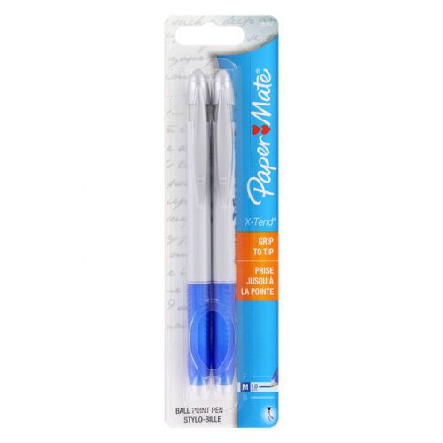 Paper Mate X-Tend Retractable Ballpoint Pens, Blue Ink, Medium Point, 2/Pack