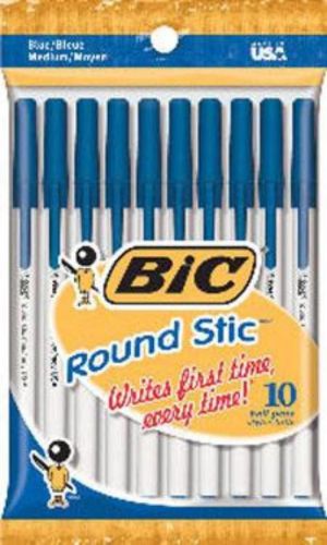 BIC Round Stic Medium 10 Pack Blue