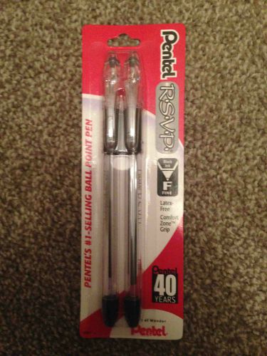 Brand New Black Pental R.S.V.P. Pens 2pk