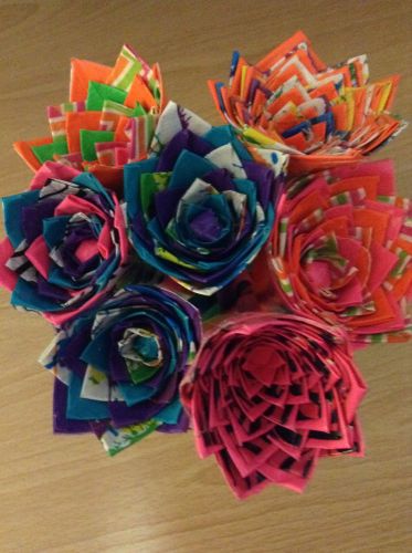 Handmade duck duct tape flower pen - set of 3  * * you choose colors * * for sale