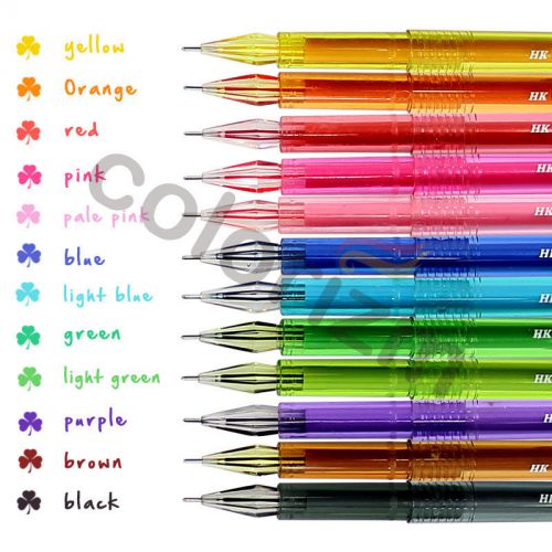 0.5mm 12pcs diamond ink pens fine point  assorted colors art drawing office pens for sale
