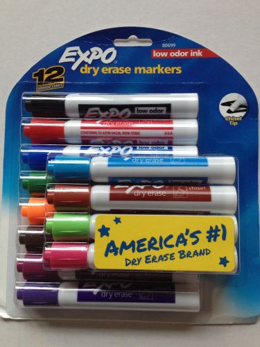 EXPO DRY ERASE MARKERS 12-ct (80699) FREE SHIPPING! BRAND NEW!