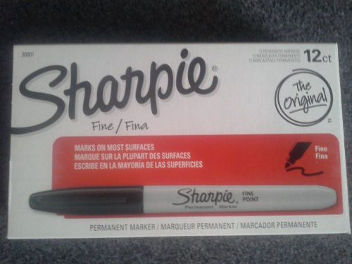 Sharpie Fine Point Black Permanent Marker, Box of 12, No. 30001 - IMMED SHIPPING