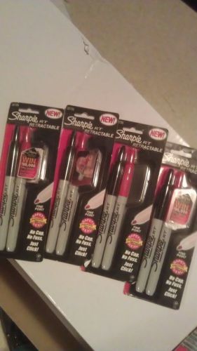 New 4 sets of Sharpie 32725 Fine Point Permanent Markers (one red, one black)set