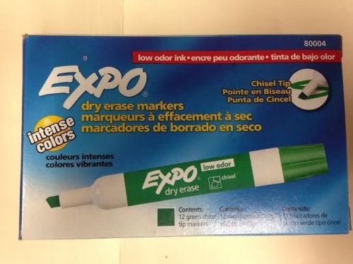 Box of 12 Green Expo Dry Erase Chisel Point Markers  (ISBN 071641800045)