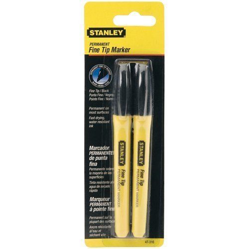 Stanley Permanent Marker - Point Marker Point Style - Black Ink - 2 / (47316)