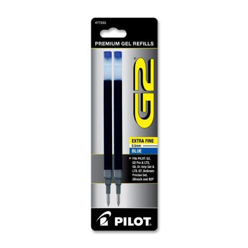 Pilot G2 Gel Ink Refill - 0.50 Mm - Extra Fine Point - Blue - 2 / Pack (77233)