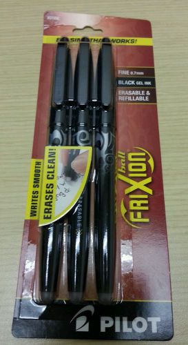 Frixion Erasable Gel Pens black 3 pk .7mm fine