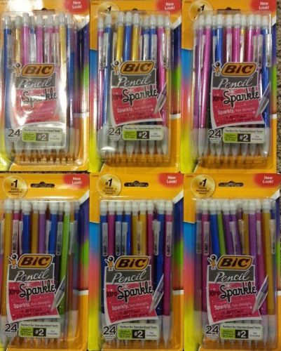6 X Bic Mechanical Pencil Xtra Sparkle 0.7mm 24-pack #2 ( Lot of 6 )