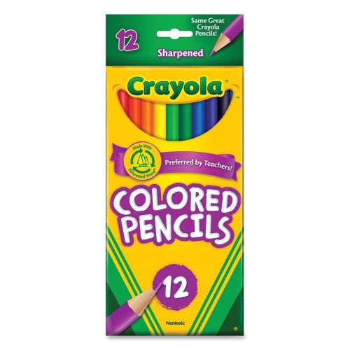 Crayola 684012 Colored Pencils, 3.3mm Lead, 12/ST, Assorted