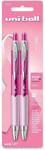Pink Ribbon Retractable Gel Pens Medium Point Black Ink Pack Of 2 1745148
