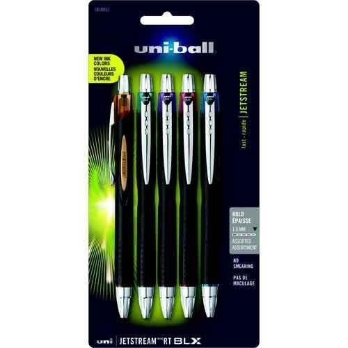 Sanford uni-ball Jetstream RT BLX Roller Ball Pens 1.0mm Assorted 5 Count