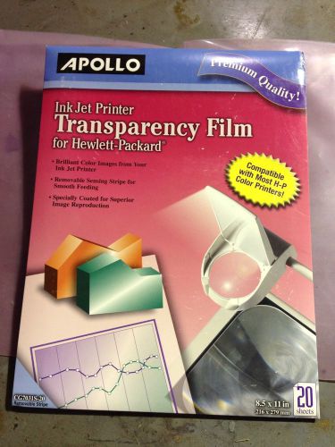 100 NEW Cg7031s Apollo Removable Strip Inkjet Transparency Film Sheets CG7031