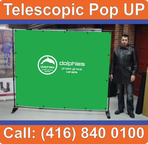 NEW Backdrop ADJUSTABLE Exhibit Trade Show Pop Up Booth Banner System Wall Stand