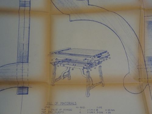 Wood Furniture Designs Blueprint  - Spanish Dining Table 412 1970 56&#034; x 36&#034;