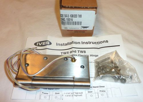 Ives 3CB1 5&#034; x 4.5&#034; 630/32D TW8 Electric Thru-Wire Door Hinge SATIN STAINLESS
