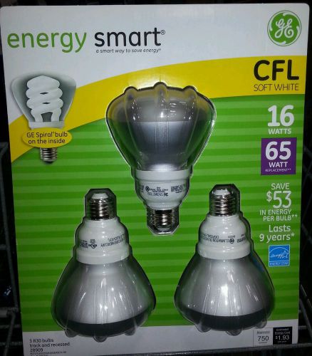 Ge energy smart cfl flood light 65 watt equivalent 16 watt 9 year rated r30 bulb for sale