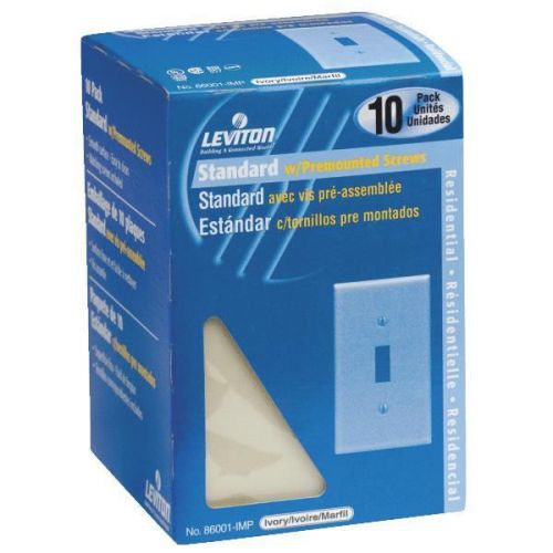Leviton m25-86001-imp 10-pack switch wall plate-10pk iv 1tgl switchplate for sale
