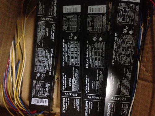 Lot of 4 sylvania electronic ballast 32w qtp 4x32t8/unv isn-sc 4 3 lamp 120/277v for sale