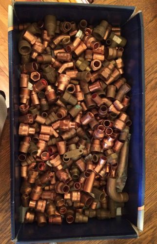 15lbs of small brass and copper fittings, 1/8, 3/8, 1/2, 3/4 for sale