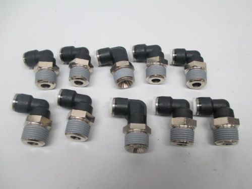 Lot 10 new pisco t3/8 tube adaptor 3/8in hose 1/2in npt elbow d249339 for sale